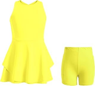 Handfrog Kids Girls Tennis Golf Dress Outfit Sleeveless Dress with Shorts Pockets 2 Piece Sport Athletic Sets Price In India