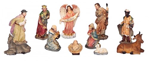 Weihnachtskrippe Holzhaus mit 11 Figuren 30 cm
