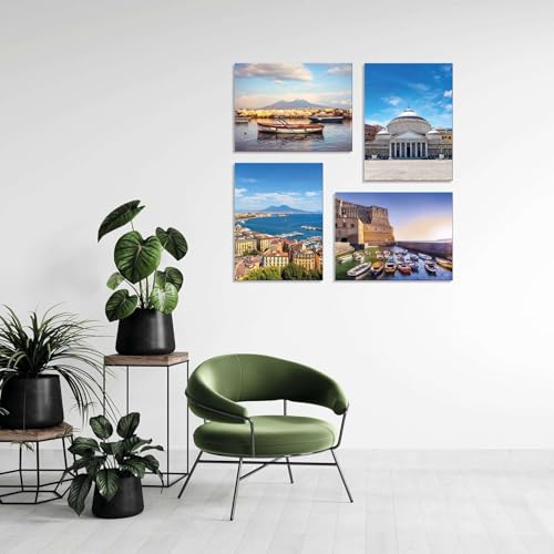 Impression sur toile Naples de qualité supérieure avec châssis cadre en bois