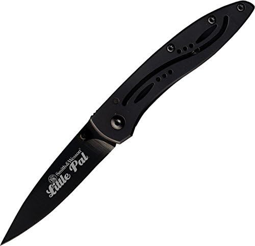 Smith & Wesson CKLPB 5.3in High Carbon S.S. Folding Knife with a 3.2in Drop Point Blade and Stainless Steel Handle for Outdoor, Tactical, Survival and EDC, Multi, One Size