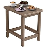 BIVODA Weatherproof Outdoor Side Table (YF-CJ-002-US) (Light-Brown)
