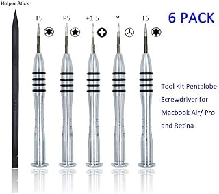 Kalanution 6 Pieces Tool Kit Pentalobe Screwdriver for MacBook Air/Pro and Retina