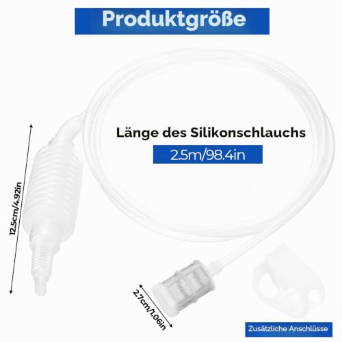 Foto von Zhujiehigh 2 Stück Silikon Siphonröhre 2,5m mit Pumpe