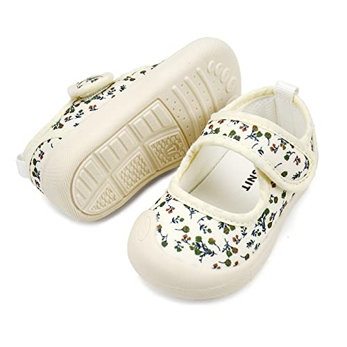 Baby Girl Canvas Sneakers Toddler Girl Mary Jane Flats Non-Slip Casual School Uniform Loafers Dress Shoe(6-12 Months, B-Green) #TOP1