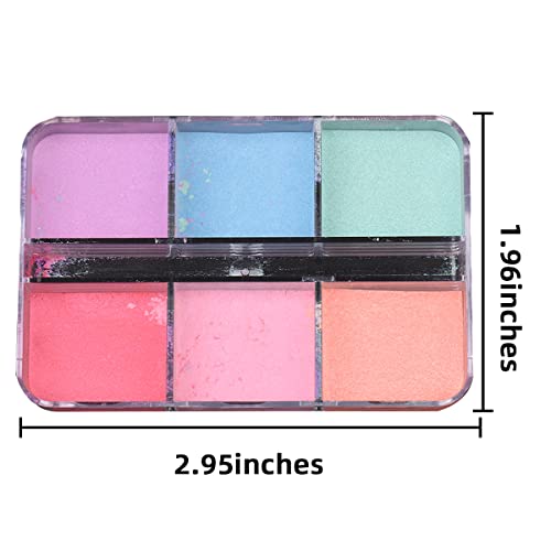 6 Grids Colorful Mirror Chrome Nail Glitter Powder Neon Blue Purple Shimmer Dip Rubbing Pigment Uv Gel Nail Art Decoration Mermaid Chrome Pigment Fine Dust Iridescent Nail Art Glitters #TOP5