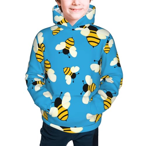 Flying Bees Kid Hoodies Boys Sweatshirts Girls Pullover with Pocket3