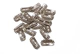 U Shape Metallic Snap Clips ins 20 Pcs for Hair Extension Hairpiece DIY Snap-Comb Wig Clips with Rubber (Medium Brown,Small Size)