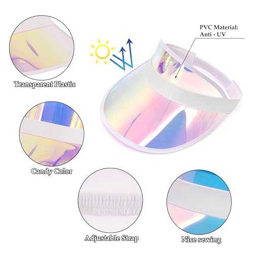 Image of Surkat Plastics Clear Sun Visors UV Protection Hat Cap Headwear Sunhat for Golf Tennis Beach Cycle