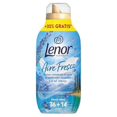 Lenor Aire Fresco Suavizante Para Ropa Frescor Alpino 50 Lavados, 700ml, Frescor Resistente Al Secar En Ambientes Húmedos O Al Sol Intenso