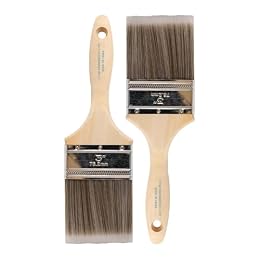 Pro Grade Paint Brushes, 3 Inch Flat Paint Brush, Trim & Stain, 2 Pack