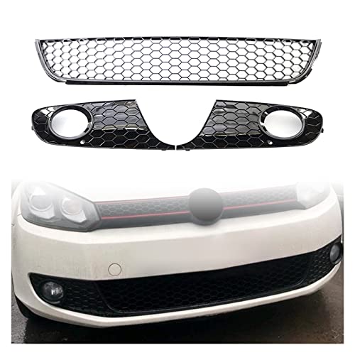 Parachoques delantero rejilla para Golf 6 MK6 inferior de malla negra para modelos 2009 a 2013 2
