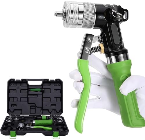 Kit espansore idraulico per tubi con 7 teste intercambiabili, strumento manuale per la formatura di tubi in impianti idraulici e di climatizzazione.