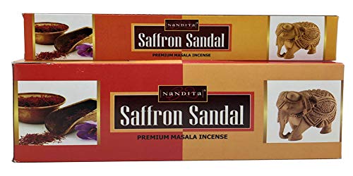 Nandita Saffron Sandal Premium Masala Incense Sticks - Pack Of 3 (15 Gram Each) #TOP1