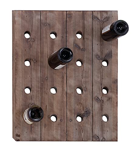Deco 79 Wood 16 Bottle Wall Wine Rack, 21" X 4" X 25", Brown #TOP16