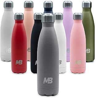 MB MYBODY Stainless Steel Water Bottle, BPA Free Double Walled Vacuum Insulated Metal Water Bottle / Flask, Leak Proof & Durable, Keeps Drinks 24+ Hours Cold & 12 Hours Hot - Matte Grey 500ml