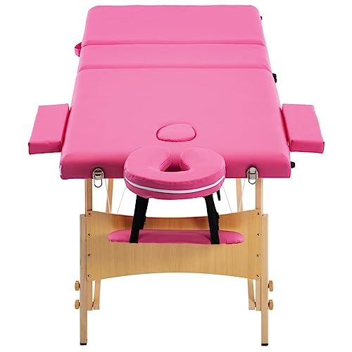 Table de massage pliable 3 zones bois rose Solivagant pour soins