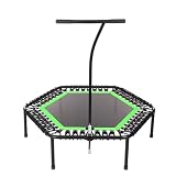 bellicon Jumping Fitness Trampolin 137cm bis 200 kg (Ultra Stark) mit Klappbeinen | 3-teiliger Rahmen mit Haltegriff - Einfacher Aufbau | Mit Patentierten Seilringen (Grün)