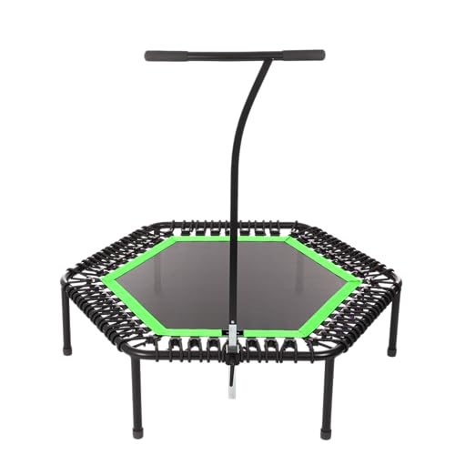 bellicon Jumping Fitness Trampolin 137cm bis 200 kg (Ultra Stark) mit Klappbeinen | 3-teiliger Rahmen mit Haltegriff - Einfacher Aufbau | Mit Patentierten Seilringen (Grün)