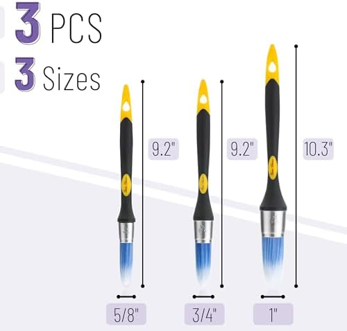 Bates- 트림 페인트 브러시, 3개, 1.6cm(5/8인치), 1.9cm(3/4인치) 및 2.5cm(1인치) — 사진 2