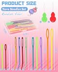 FIVEIZERO 19 Pcs Yarn Needles Set, Assorted Yarn Needles Bent Tapestry Needle Weaving Needle Darning Needles Plastic Needles Large Eye Blunt Knitting Needles for Sewing Crochet 03