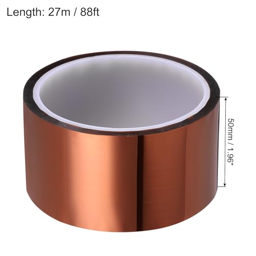 QUARKZMAN Heat Klebeband 1 Rolle 50mmx27m Hochtemperatur Hitze Beständiges Klebeband für Sublimation Hitze Presse Wärme Transfer Platine Braun