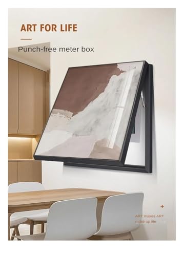 Cache-compteur électrique relevable 40x60cm avec cadre alu noir
