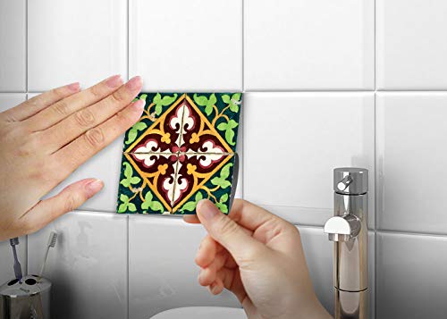 Mi Alma Peel And Stick Tile Backsplash Stair Riser Decals Diy Tile Decals Mexican Talavera Home Decor Staircase Decal Tile Stickers Decals 7''W X 7''L (Set Of 24) (Tile Stair Risers) #TOP6