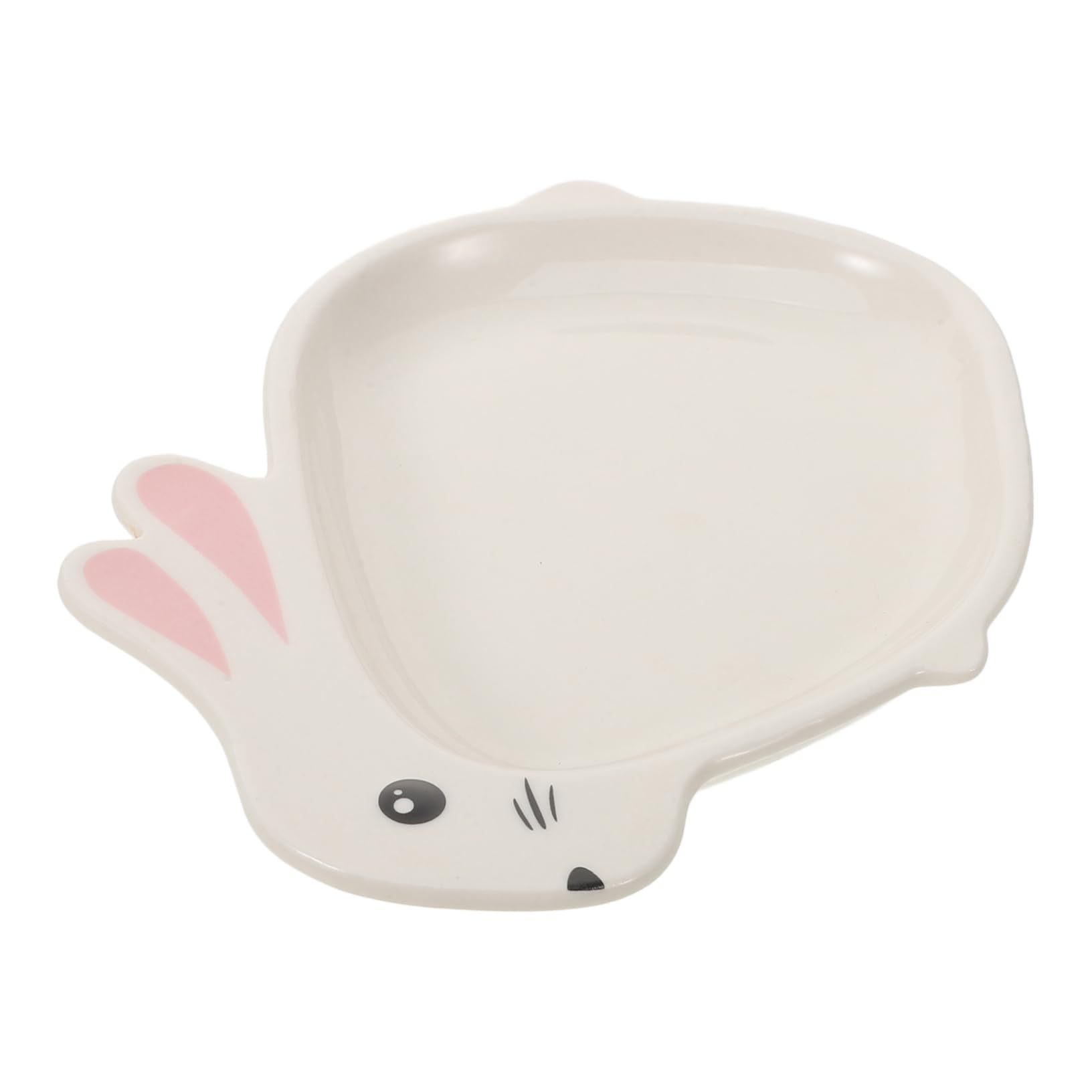 PRETYZOOM Bunny Rabbit Ceramic Plate Cute Serving Dish for Desserts Appetizers for Easter Dinnerware Home Decor Easy to Clean Store Adorable for Family