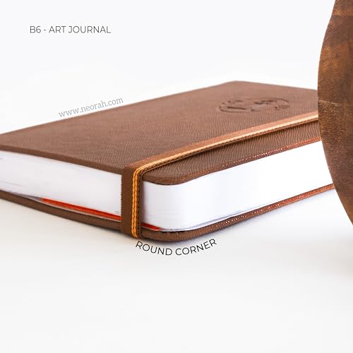Image of NEORAH - B6 - ART JOURNAL | 200Gsm Dotgrid Notebook |144 Pages(17.5 x 12.5 cm) | Lay Flat |HardCover Bullet - Journal |3 Bookmarks |Elastic Closure| Inner BackPocket | Ideal-Bujo,Drawing (BROWN)