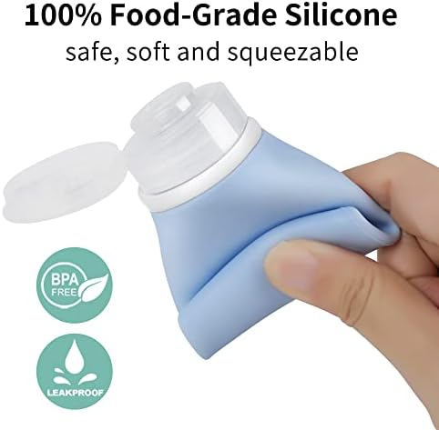 Opret 100ml Silicone Travel Bottle, 3 Pack Leak Proof Containers 3.4oz Refillable Squeezable Bottles for Liquid Shampoos, Conditioner and Toiletries, BPA Free and TSA Approved