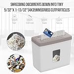 Déchiqueteuse Compacte Suntiko 5 Feuilles à Coupe Croisée Marron + Blanc | Protection de la Vie Privée P4, Mode Inverse Anti-Blocage, Sécurité Thermique, Bac Transparent de 2,38 Gal pour Bureau à Domicile