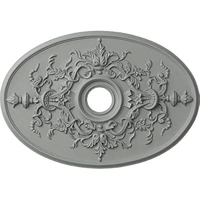 Ekena Millwork CM21X30AL Alexa Ceiling Medallion, 30 3/4"W x 21/14"H x 3 7/8"ID x 1 5/8"P, Factory Primed