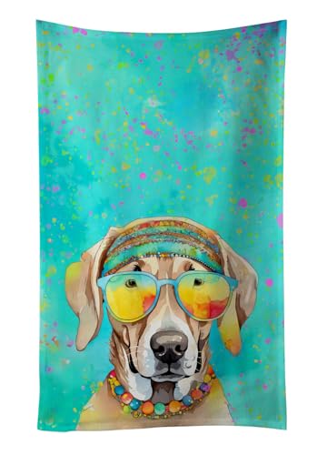 Caroline's Treasures DAC2566KTWL Weimaraner Hippie Dawg Kitchen Towel Dish Cloths Guest Hand Towel Decorative Bathroom Towel for Face,Tea, Dishcloth, Kitchen and Bath