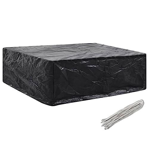 Mengtu Funda para muebles de jardín con 8 ojales, 250 x 210 x 90 cm, cubierta de mesa de jardín, funda para mesa de sillas de exterior, funda para mesas de terraza, casa, muebles de decoración para