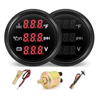 MH Triple Gauge Set 2-Inch 52mm Marine Meter Kit