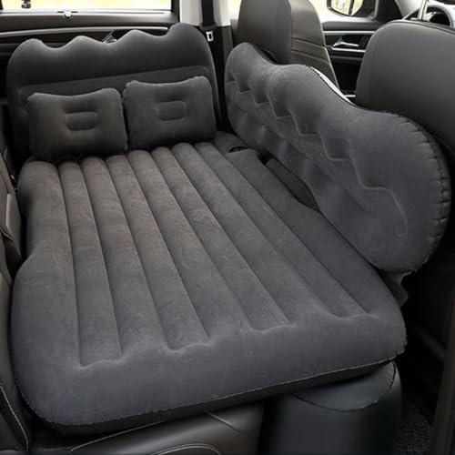 GWFBLID Colchón Coche Hinchable Colchoneta Inflable Individual para Asiento Trasero Camas inflables con Bomba de Aire Eléctrica de 12 V y Almohada Cama Hinchable para Viajes y Acampadas