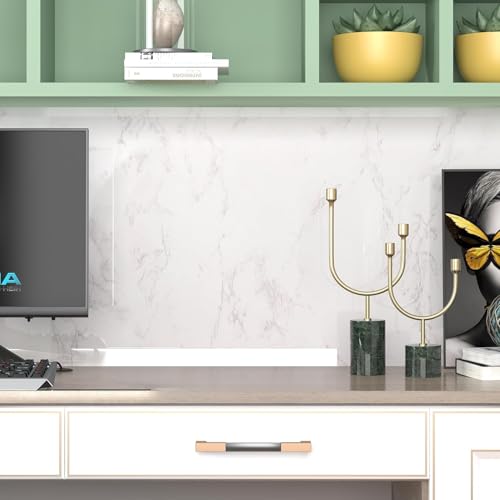 Image of HOME13 Marble Wallpaper Self Adhesive Wallpaper Waterproof Marble Sticker Removable Wallpaper Kitchen Cabinet Countertop (White Sky Marble, 2 Feet x 4 Feet)