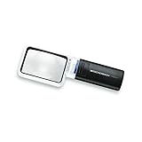 Eschenbach Optik Mobilux LED Handheld Magnifier with Mobase Stand - Hands Free with Light and Stand - Low Vision Magnifier Aid with Liberty Microfiber Cloth (4X) (1511-3)