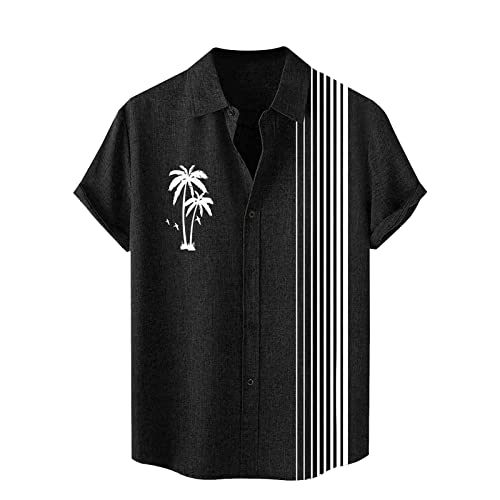 Chemise hawaïenne homme imprimé tropical vif manches courtes style décontracté de plage