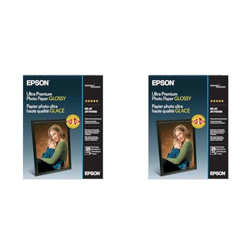 Epson Ultra Premium Photo Paper Glossy 8.5x11, 25 Sheets (Pack of 2)
