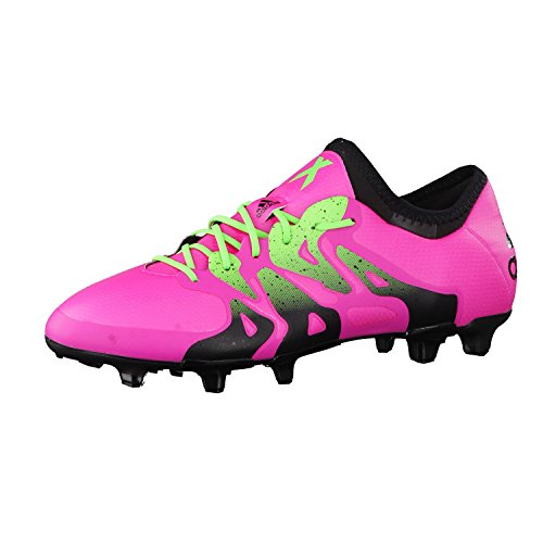 adidas Men's X 15.1 Fg/AG Football Boots, Pink Shock Pink Solar Green Core Black, 6.5 UK