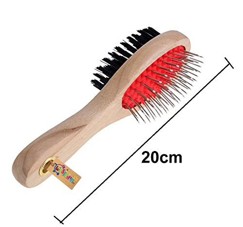 Image of Western Era Metal, Nylon Professional Double Sided Pin and Bristle Pet Brush for Dogs and Cats, Cleans Shedding and Dirt for Short Medium or Long Hair (Medium Size)