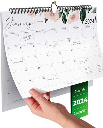 Wall Calendar 2024 UK - 2024 Calendar Month to View - Seasonal Flowers - Family Calendar 2024-2024 Wall Calendar for Easy & Efficient Planning - Calendar 2024 UK Family Planner from Milula Studios
