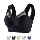 Wmbra BH Wmbra Haltungskorrektur BH Sommer Wireless Push Up Komfort Crossover BH Volle Rückenabdeckung Plus Size BH, Schwarz , 4XL(90-100kg)