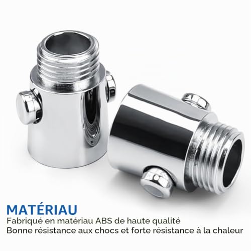 ZHAOYCSH 2 PCS Valves d'arrêt pour Douche,Limiteur de Débit,Robinets d'arrêt,Économiseur d'eau,Vanne de Contrôle pour Pommeau de Douche,Interrupteur à Bouton Unique pour Salle de Bain et Cuisine – vue 4