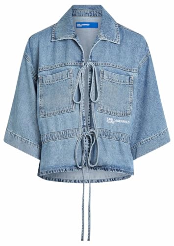 Karl Lagerfeld Jeans Blouse Denim Tie en Finition Premium