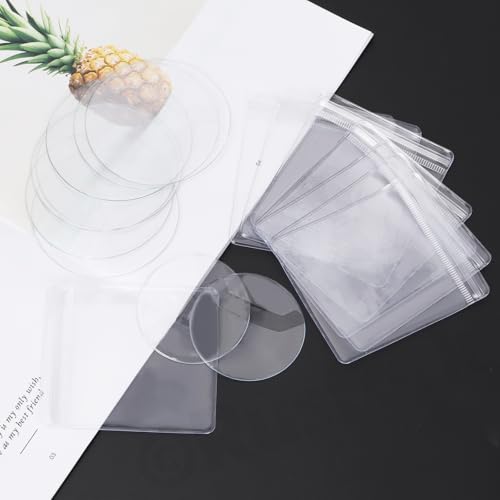 Rustark 50 Stück 8,5x9,5 cm/3,35x3,74 Zoll Zip Druckverschlussbeutel Zipper Beutel verschließbare Plastiktüten Reißverschluss Tütchen Lebensmittelbeutel Cellophan für Süßigkeiten Verpackungsprodukte