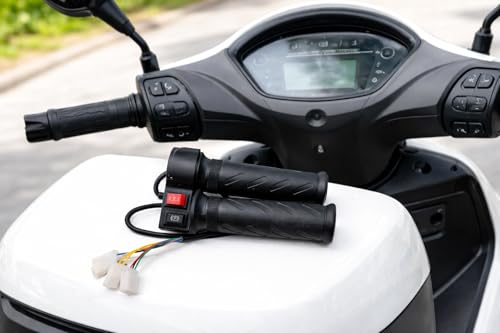 Image of Universal Electric Vehicle Throttle, 3-Speed Mode with Parking Button, Compatible with 24V-72V E-Scooter, E-Bike, E-Rickshaw