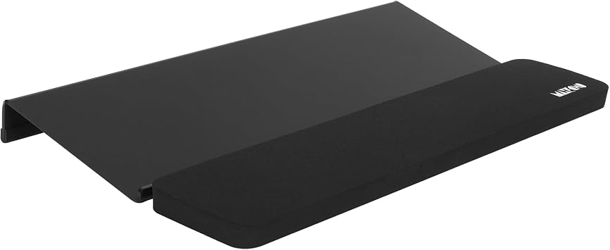 MAXECHO Acrylic Tilted Keyboard Riser Stand and Holder with Wrist Arm Rest Support Pad for Computer Desk Desktop, 16.9" Wide Black