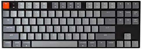 Keychron K1 Bluetooth Mechanical Keyboards,Wireless Mechanical Gaming Keyboard with Low Profile Gateron Blue Switch/White LED Backlight/USB C, 87 Keys N-Key Rollover for Mac Windows PC Gamer-Version 4